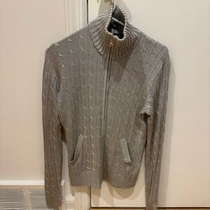 Ralph Lauren Black Label Silver Zip Up Sweater